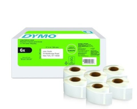 DYMO LW-Rücksendeadress-Etiketten groß 25x54mm 6x 500St./Rol. DYMO LW-Rücksendeadress-Etiketten groß 25x54mm 6x 500St./Rol.