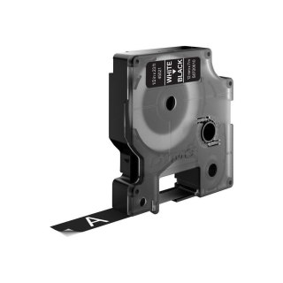 DYMO D1 - Standard Etykiety - Biały na czarnym - 12mm x 7m