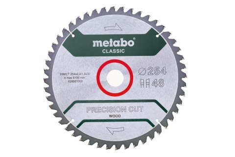 Metabo 628061000 ostrze do piły tarczowej 25,4 cm Metabo 628061000 ostrze do piły tarczowej 25,4 cm