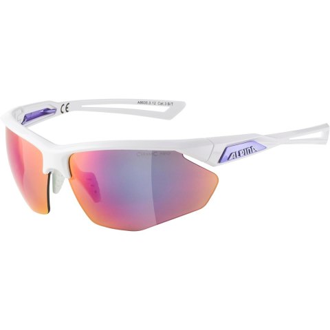 ALPINA Okulary na rower NYLOS HR biało-fioletowe szkło fioletowe lustro Cat.3 ALPINA Okulary na rower NYLOS HR biało-fioletowe szkło fioletowe lustro Cat.3