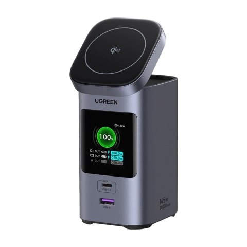 Ładowarka indukcyjna 2w1 / Powerbank Ugreen Nexode 20000mAh, 145W, Qi2, 2x USB-C, USB Ładowarka indukcyjna 2w1 / Powerbank Ugreen Nexode 20000mAh, 145W, Qi2, 2x USB-C, USB