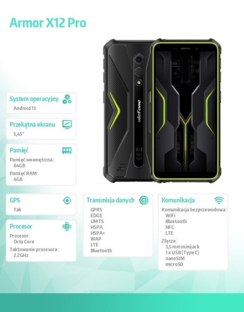 Smartfon Armor X12 Pro 4G 4/64GB Zielony