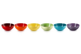 Le Creuset Signature Miseczki na płatki zbożowe Zestaw 6 szt. kamionka 16cm tęczowy