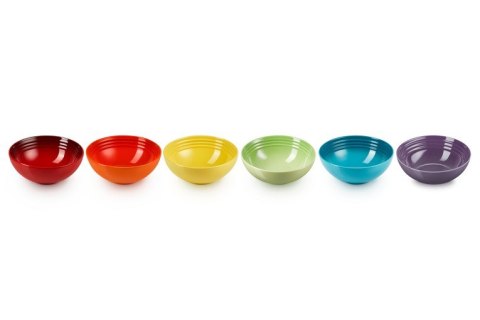 Le Creuset Signature Miseczki na płatki zbożowe Zestaw 6 szt. kamionka 16cm tęczowy Le Creuset Signature Miseczki na płatki zbożowe Zestaw 6 szt. kamionka 16cm tęczowy