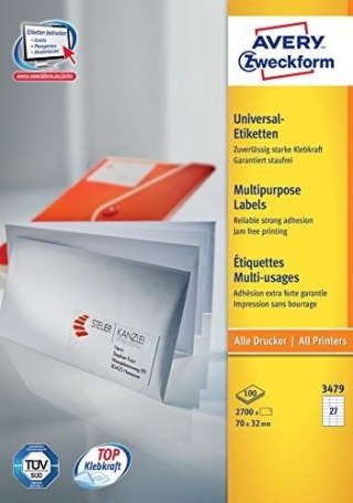 Avery 3479 etykiet do nadruku Biały Samoprzylepne etykiety do drukowania