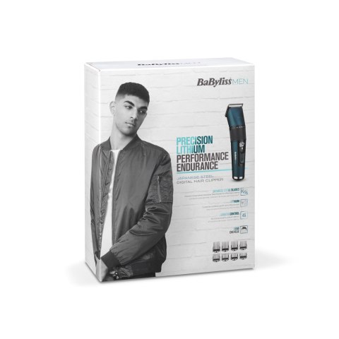 BaByliss Japanese Steel Digital Hair Clipper Czarny, Morski 45 Litowo-jonowa (Li-Ion)