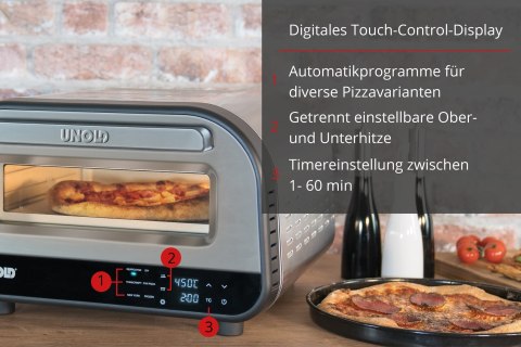 Niestary piec do pizzy Luigi srebrny (68816)