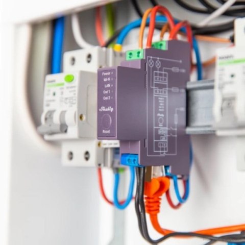 Router Shelly Pro2 - Niebieski - Zielony - 802.11b - 802.11g - Wi-Fi 4 (802.11n) - 2.484 GHz - 30 m - 13.35 dBmW - 2 kanały Router Shelly Pro2 - Niebieski - Zielony - 802.11b - 802.11g - Wi-Fi 4 (802.11n) - 2.484 GHz - 30 m - 13.35 dBmW - 2 kanały