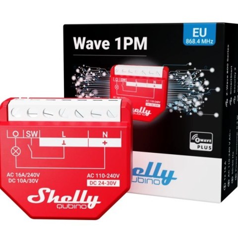 Shelly Qubino Wawe 1PM Mądry przełącznik Czerwony Shelly Qubino Wawe 1PM Mądry przełącznik Czerwony