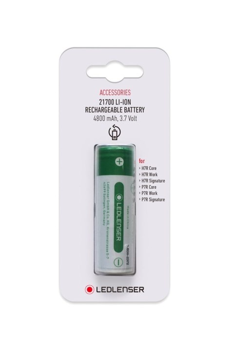 Akumulator Ledlenser 21700 Li-ion o pojemności 4800 mAh Akumulator Ledlenser 21700 Li-ion o pojemności 4800 mAh