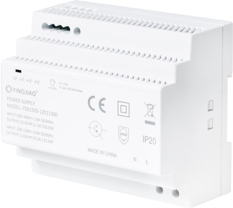 Zasilacz Yingjiao DIN YSDS 12V 11,3A 136W Zasilacz Yingjiao DIN YSDS 12V 11,3A 136W