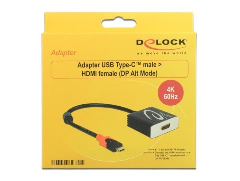 Adapter USB-C na HDMI (ST-BU) 4K 60Hz DeLOCK Black Adapter USB-C na HDMI (ST-BU) 4K 60Hz DeLOCK Black
