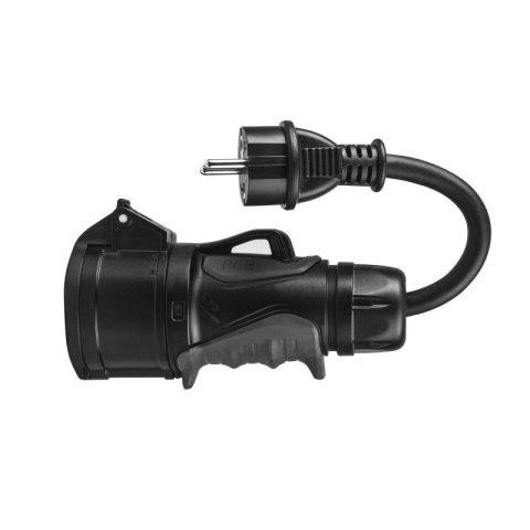 Green Cell Przejściówka Adapter Siłowy Czerwony CEE 16A 400V 5P do Gniazda Schuko 230V Green Cell Przejściówka Adapter Siłowy Czerwony CEE 16A 400V 5P do Gniazda Schuko 230V