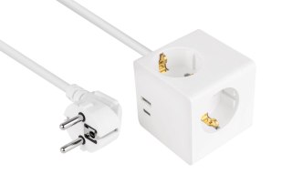 Kostka z gniazdami kabelmeister 3-fach USB-C USB-A, biała, 5m