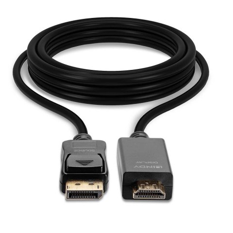 Lindy 36922 adapter kablowy 2 m DisplayPort HDMI Typu A (Standard) Czarny