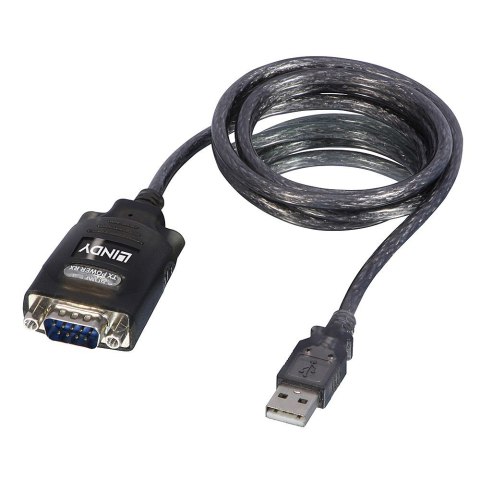 Lindy 42686 kabel równoległy Czarny 1,1 m USB Typu-A DB-9 Lindy 42686 kabel równoległy Czarny 1,1 m USB Typu-A DB-9