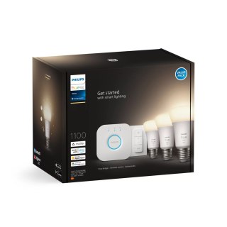Philips Hue W Starter Kit 9,5W A60 E27 3szt, mostek, przełącznik Philips Hue Hue W Starter Kit 9,5W A60 E27, 3szt., mostek, prze