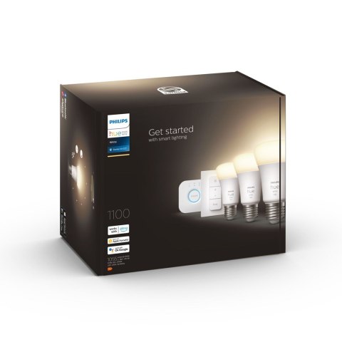 Philips Hue W Starter Kit 9,5W A60 E27 3szt, mostek, przełącznik Philips Hue Hue W Starter Kit 9,5W A60 E27, 3szt., mostek, prze Philips Hue W Starter Kit 9,5W A60 E27 3szt, mostek, przełącznik Philips Hue Hue W Starter Kit 9,5W A60 E27, 3szt., mostek, prze