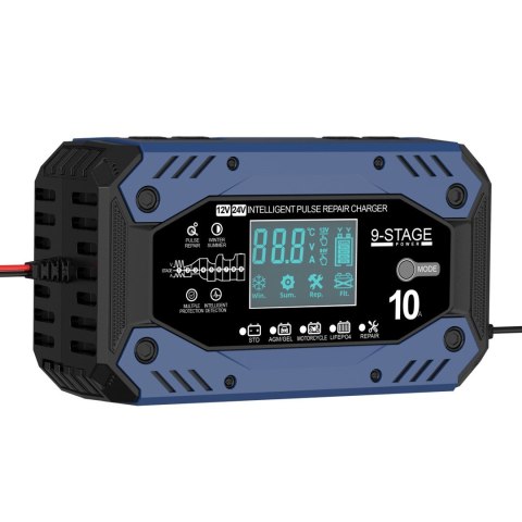 Prostownik automatyczny z LCD 24V 5A / 12V 10A LiFePO4 / AGM Prostownik automatyczny z LCD 24V 5A / 12V 10A LiFePO4 / AGM