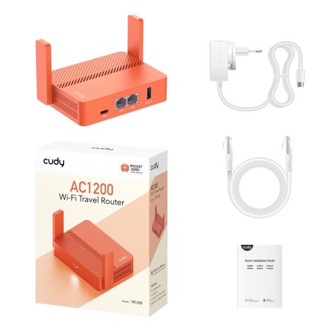 Cudy AC1200 router bezprzewodowy Fast Ethernet Pomarańczowy Cudy AC1200 router bezprzewodowy Fast Ethernet Pomarańczowy