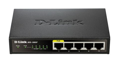 D-Link DES-1005P - Niezarządzany - L2 - Fast Ethernet (10/100) - Pełny dupleks - Power over Ethernet (PoE) D-Link DES-1005P - Niezarządzany - L2 - Fast Ethernet (10/100) - Pełny dupleks - Power over Ethernet (PoE)