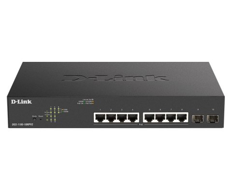D-Link DGS-1100-10MPV2 Zarządzany L2 Gigabit Ethernet (10/100/1000) Obsługa PoE 1U Czarny D-Link DGS-1100-10MPV2 Zarządzany L2 Gigabit Ethernet (10/100/1000) Obsługa PoE 1U Czarny