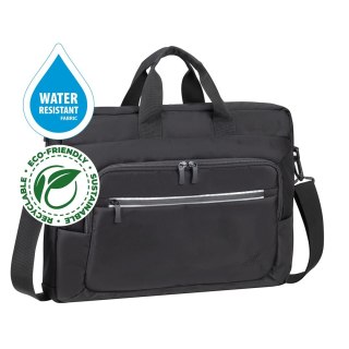 RIVACASE TORBA NA LAPTOP 15,6-16 ALPENDORF ECO, CZARNA, MATERIAŁ WODOODPORNY, EKO RPET, KIESZENIE NA SMARTFON, DOKUM.,AKCES.