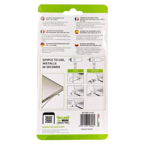 Techly IQ-LOK-13-KT zapięcie do kabli Srebrny 1,8 m Techly IQ-LOK-13-KT zapięcie do kabli Srebrny 1,8 m