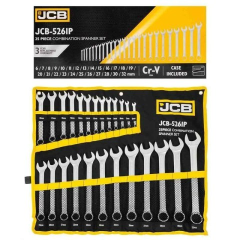 JCB KLUCZ PŁASKO-OCZKOWY kpl.25el. (6-32mm) JCB KLUCZ PŁASKO-OCZKOWY kpl.25el. (6-32mm)