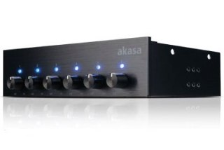Akasa AK-FC-08BKV2 regulator prędkości wentylatora 6 kan. Czarny