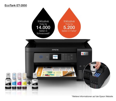 Drukarka Epson EcoTank ET-2850 3w1-Tintenstrahl A4 WiFi/WLan Duplex