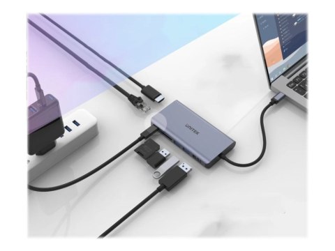UNITEK HUB USB-C 2X USB 3.1, HDMI, DP, RJ45, SD UNITEK HUB USB-C 2X USB 3.1, HDMI, DP, RJ45, SD