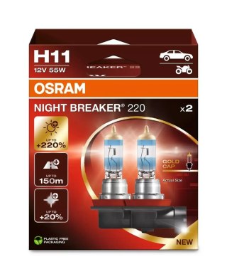 Żarówka (Zestaw 2szt.) H11 12V PGJ 19-2 NIGHT BREAKER 220, biała 3700K