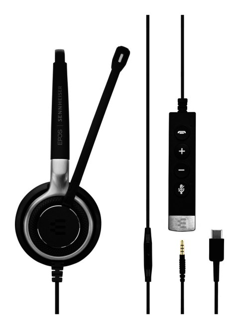 EPOS | SENNHEISER IMPACT SC 635 USB-C Zestaw słuchawkowy Przewodowa Opaska na głowę Połączenia/muzyka USB Type-C Czarny, Srebrny EPOS | SENNHEISER IMPACT SC 635 USB-C Zestaw słuchawkowy Przewodowa Opaska na głowę Połączenia/muzyka USB Type-C Czarny, Srebrny