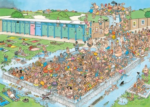 Jan van Haasteren Pool Pile-Up 1000 pcs Puzzle układanka 1000 szt. Kreskówki Jan van Haasteren Pool Pile-Up 1000 pcs Puzzle układanka 1000 szt. Kreskówki