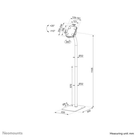 TABLET ACC FLOOR STAND/FL15-625WH1 NEOMOUNTS