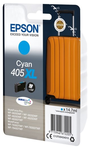 Epson 405XL DURABrite Ultra Ink nabój z tuszem 1 szt. Oryginalny Wysoka (XL) wydajność Cyjan