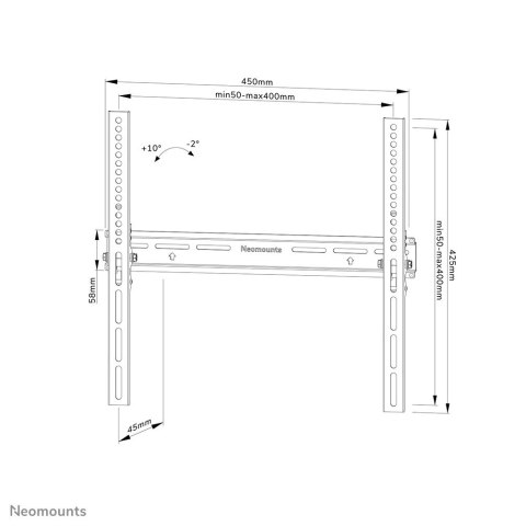 Neomounts WL35-350BL14 uchwyt / stojak do monitorów 165,1 cm (65") Ściana Czarny