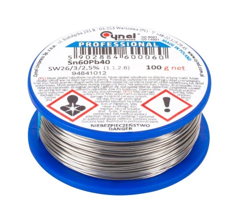 Cyna 0.25mm/100g Sn60Pb40 CYNEL Cyna 0.25mm/100g Sn60Pb40 CYNEL