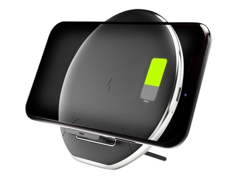 Denver QI chargers QI Charging pad Smartfon Czarny, Srebrny USB Bezprzewodowe ładowanie Wewnętrzna, Zewnętrzna