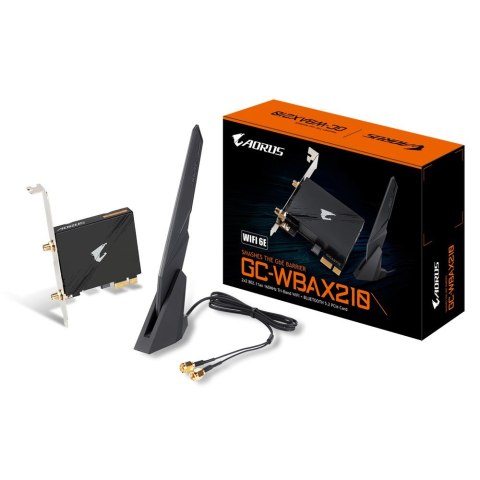 GIGA GC-WBAX210 Wi-Fi 6E i Bluetooth 5.2 (PCIe x1) Sprzedaż detaliczna GIGA GC-WBAX210 Wi-Fi 6E i Bluetooth 5.2 (PCIe x1) Sprzedaż detaliczna