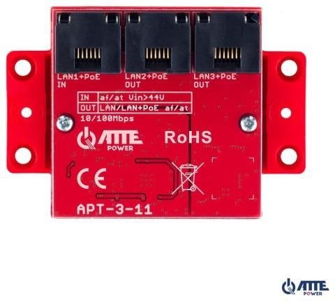 ATTE APT-3-11 Switch PoE 3 portowy 10/100Mbps, extender ATTE APT-3-11 Switch PoE 3 portowy 10/100Mbps, extender
