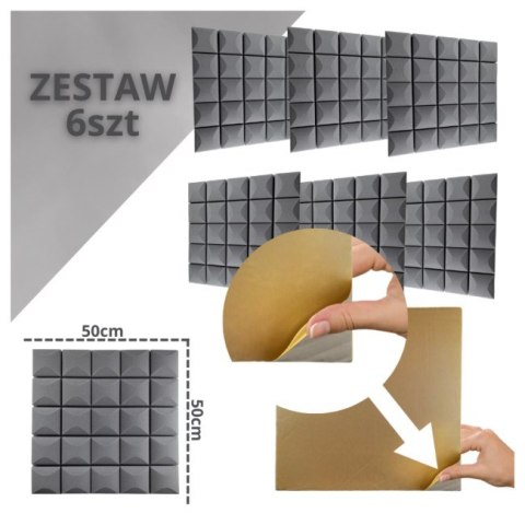 DNA AM5 GY panel akustyczny zestaw 6 szt. szary sa DNA AM5 GY panel akustyczny zestaw 6 szt. szary sa