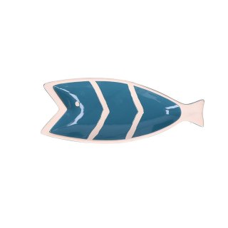 RITUALI DOMESTICI PELAGICOILLOGICO Talerz ryba niebieski 30.5 x 12.5 x 3 cm