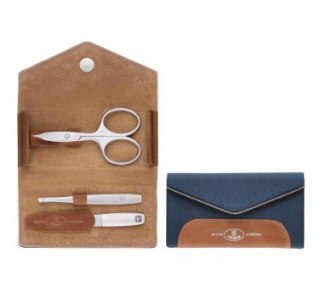 Zestaw podróżny do manicure ZWILLING 97700-008-0 Twinox - niebieskie, filcowe etui, 3 elementy