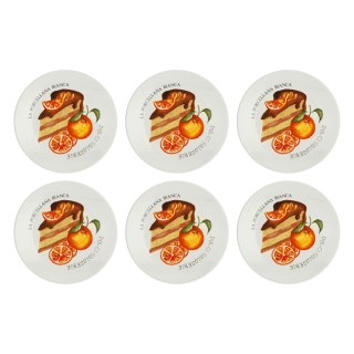 LA PORCELLANA BIANCA GOLOSERIE Zestaw 6 talerzy do ciasta 17.5 cm