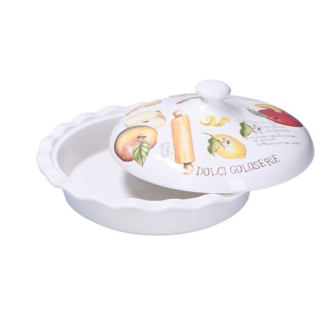 Patera do szarlotki z pokrywką Goloserie - Biały, 27 cm Patera do szarlotki z pokrywką Goloserie - Biały, 27 cm