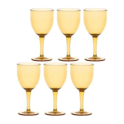 ROSE&TULIPANI FIABA Zestaw 6 akrylowych kieliszków do wina 400 ml, bursztynowy ROSE&TULIPANI FIABA Zestaw 6 akrylowych kieliszków do wina 400 ml, bursztynowy