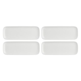 Zestaw 4 tac prostokątnych Essenziale New Age - Biały, 30 x 11 cm