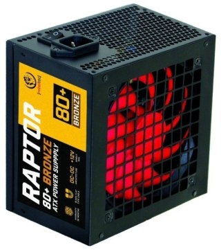 Zasilacz ATX Raptor 800W Bronze 80+, Single Raill, DC-DC Zasilacz spełnia wymagania norm 80 PLUS Bronze, Stabilna moc ciągła 800